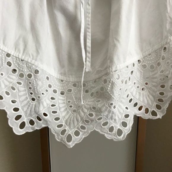 Madewell Eyelet Balcony Off Shoulder White Top XXS - Picture 4 of 6